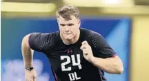  ?? MICHAEL CONROY/AP ?? Notre Dame offensive lineman Mike McGlinchey is a top-50 talent who could be selected in the first three rounds.