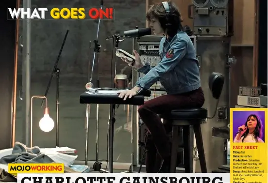  ??  ?? Light-bulb moment: Charlotte Gainsbourg, gaining confidence, sings from her notebook.