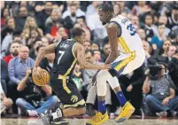  ?? STEVE RUSSELL TORONTO STAR FILE PHOTO ?? Toronto Raptors guard Kyle Lowry and Golden State Warriors forward Kevin Durant, shown in 2016, meet again on Thursday.