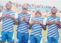  ?? ?? Doma United players celebrate after scoring a goal