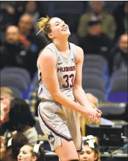  ?? Stephen Dunn / Associated Press ?? UConn’s Katie Lou Samuelson finished with 31 points, 8 rebounds and 5 assists in Wednesday night’s 118-55 win over ECU.