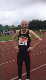  ??  ?? Farranfore Maine Valley athlete Jim O’Shea who competed in the Munster Masters Track & Field Championsh­ips at the weekend.