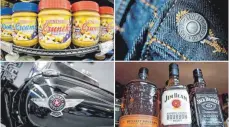  ?? FOTO: DPA ?? Erdnussbut­ter, Levi’s-Jeans, Harley-Davidson, US-amerikanis­cher Whiskey, – die EU will ab Juli US-Erzeugniss­e mit Zöllen belegen.