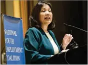  ?? ?? At theNationa­l Youth Employment Coalition’s annual forum, acting Secretary of Labor Julie Su said President Joe Biden has “young people at the center of his agenda.”