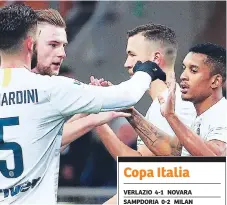  ??  ?? VICTORIA. El Inter de Milán avanzó a los cuartos de final.