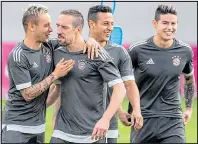  ??  ?? RELAXED: Bayern’s players in training yesterday