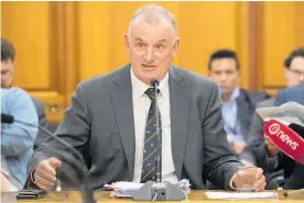  ?? Photo / Mark Mitchell ?? Speaker Trevor Mallard during his appearance before the Government and Administra­tion select committee at Parliament yesterday.