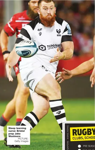  ?? PICTURE: Getty Images ?? Steep learning curve: Bristol prop Jake Woolmore