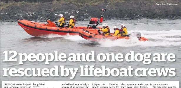  ??  ?? Burry Port RNLI crew.