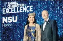  ?? MIKE STOCKER/SUN SENTINEL ?? The 21st annual Celebratio­n of Excellence honored Rita and Rick Case on Saturday with the President’s Award for Excellence in Community Service.
