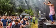  ?? Foto: Peter Fastl ?? „Fräulein Brecheisen“sorgte bei Modular für Stimmung. Viele Anwohner dagegen hatten nicht so viel Freude am Festival: Es war ihnen zu laut.