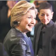  ?? Hearst Connecticu­t Media file photo ?? Democratic presidenti­al candidate Hillary Clinton campaigned at Orangeside on Temple in New Haven on April 23, 2016, prior to the Democratic primary. She won the popular vote in the presidenti­al election, but not the Electoral College tally.