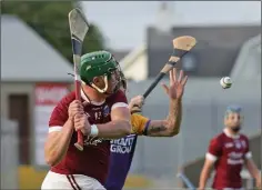  ??  ?? Joe Coleman taking aim for St. Martin’s in their easy Pettitt’s SHC win over Faythe Harriers in Innovate Wexford Park on Saturday.