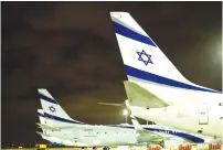  ?? (Moshe Shai/Flash90) ?? EL AL PLANES parked at Ben-Gurion Airport.