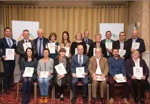  ??  ?? Jim Daly (Minister of State for Mental Health and Older People) with Members of Sligo and Leitrim Suicide Prevention Steering and Working Groups at the Launch of Connecting for Life Sligo and Leitrim, in The Bush Hotel, Carrick on Shannon, Co. Leitrim.