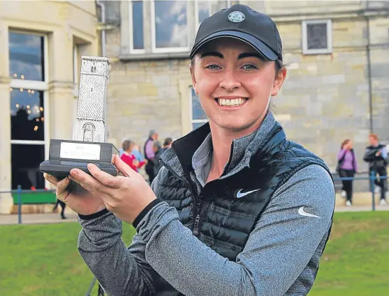  ?? Picture: Scottish Golf. ?? Clara Young won the St Rule Trophy at the Old Course on Sunday.