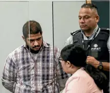  ?? CHRIS SKELTON/ STUFF ?? Avneesh Sehgal speaks to an interprete­r yesterday at the High Court in Auckland.