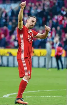  ?? Foto: Huebner ?? Starke Schlussmel­dung: Der eingewechs­elte Franck Ribéry traf in der letzten Spiel minute zum 3:0 Endstand.