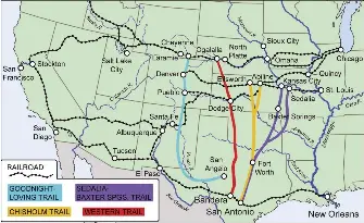 Sedalia Cattle Trail Map Cattle Drives And The Coming Of The Railroad - Pressreader