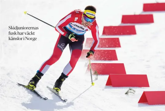  ?? FOTO: LEHTIKUVA/GEORG HOCHMUTH ?? Österrikar­en Max Hauke var en av dem som åkte fast för bloddopnin­g i VM i Seefeld. Juniorfusk­et i Norge har till och med jämförts med Österrike.