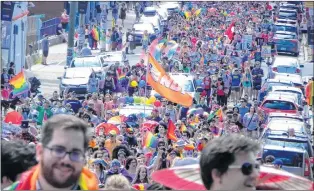  ?? SUBMITTED ?? The massive crowd at the pride parade in St. John’s in 2017.