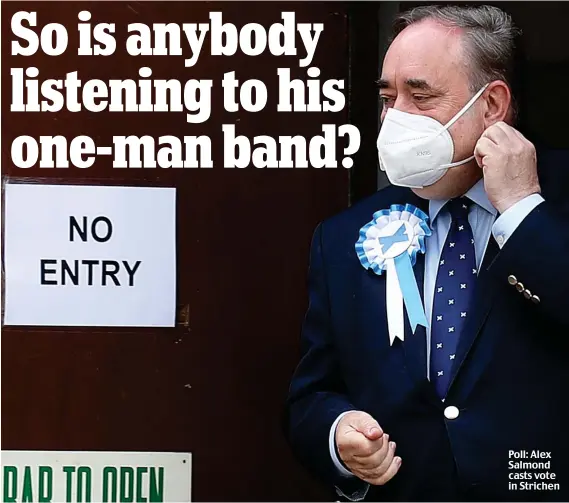  ??  ?? Poll: Alex Salmond casts vote in Strichen