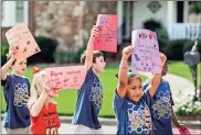  ?? / Rome City Schools ?? West End students participat­ed in a parade around the school after receiving their official STEM certificat­ion banner on Thursday.