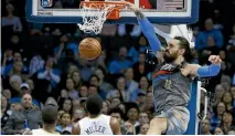  ?? AP ?? Kiwi Steven Adams has continued his strong form for the Thunder.