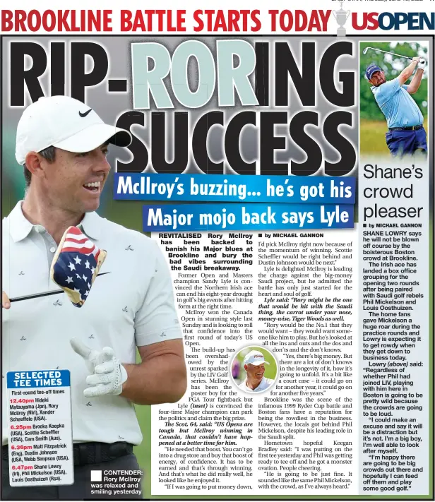  ?? ?? CONTENDER:
Rory McIlroy was relaxed and smiling yesterday