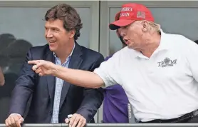  ?? SETH WENIG/AP FILE ?? Fox News host Tucker Carlson, who has spread conspiracy theories about the Jan. 6, 2021, attack, has claimed that the 2020 election was stolen from former President Donald Trump.