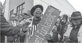  ?? TANYA BREEN/ASBURY PARK PRESS ?? George Clinton, founder of Parliament Funkadelic, celebrates his 80th birthday in 2022 at Second Street Youth Center, where a section of Plainfield Avenue has been named Parliament Funkadelic Way.
