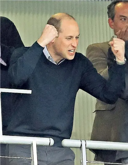  ??  ?? Rob Lowe, below, and the Duke of Cambridge, who celebrates his side Aston Villa’s win in yesterday’s play-off final at Wembley