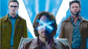  ??  ?? X-treme prejudice: A younger Hank McCoy, Charles Xavier and Logan get reacquaint­ed to save mutant-kind in X-Men: Days of Future Past.
