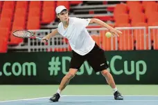  ?? FOTO FACEBOOK CZECH DC TEAM ?? Forejtek trénuje v Bosně na premiéru v Davis Cupu.