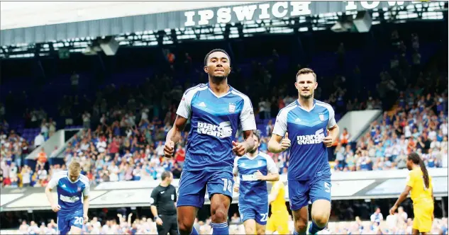  ?? PICTURES: TGSPHOTO ?? MAIN MAN: Grant Ward celebrates Ipswich’s winner