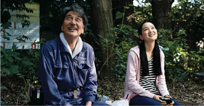  ?? Fotos Divulgação ?? Kōji Yakusho e Arisa Nakano em cena de ‘Perfect Days’, de Wim Wenders