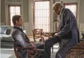  ?? LIONSGATE ?? Gerard Butler, left, and Morgan Freeman in “Angel Has Fallen,” part of the “Has Fallen” trilogy of films.