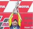  ?? EPA ?? Valentino Rossi celebrates his win.