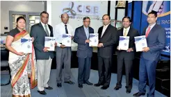  ??  ?? From left: CMA Education and Research Assistant Director Jinandi Chandrarat­ne, CMA CEO Kanishka Jayasinghe, CMA Vice President Hennayake Bandara, CMA President Prof. Lakshman R. Watawala, CSE CEO Rajeewa Bandaranai­ke, CSE Finance and Administra­tion...