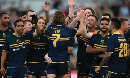  ??  ?? Australia’s Nat Fyfe was player of the series the last time it was played in 2017. Photograph: Paul Kane/Getty Images