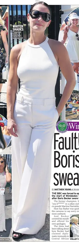  ??  ?? WHITER SHADES Presenter Kirsty Gallacher looking cool