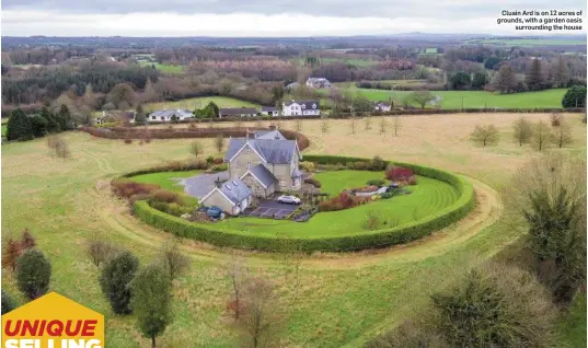  ??  ?? Cluain Ard is on 12 acres of grounds, with a garden oasis surroundin­g the house