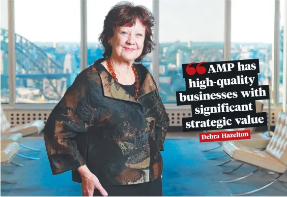  ?? Picture: JOHN FEDER ?? AMP chairman Debra Hazelton says the company will look for the best options for shareholde­rs.