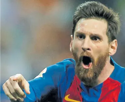  ?? DPA ?? Festejo 500. La furia que se lee en el rostro de Lionel Messi es la misma que transmiten sus estadístic­as.