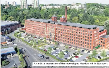  ??  ?? An artist’s impression of the redevelope­d Meadow Mill in Stockport