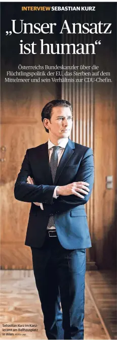  ?? FOTO: LAIF ?? Sebastian Kurz im Kanzleramt am Ballhauspl­atz in Wien.