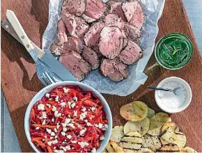  ?? MY FOOD BAG ?? Lamb rump with crispy potatoes and beetroot & apple slaw.