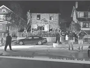  ?? PROVIDED BY NEWS 5 CLEVELAND ?? Five people — two adults and three children — died in a house fire early Monday on Linden Avenue in Akron's North Hill neighborho­od.