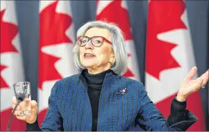  ?? CP PHOTO ?? Outgoing Chief Justice of the Supreme Court of Canada Beverley McLachlin speaks during a news conference on her retirement, in Ottawa on Friday.