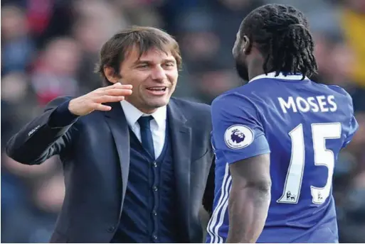  ??  ?? Moses’ return to the lineup yesterday was an added boost for Chelsea